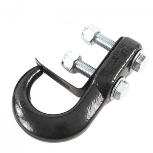 Solid Forged Black Tow Hook with Keeper-10000lbs