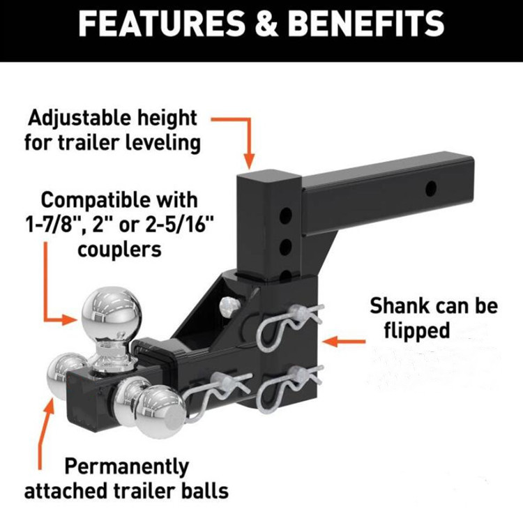 2" Shank Adjustable Multi Ball Mount