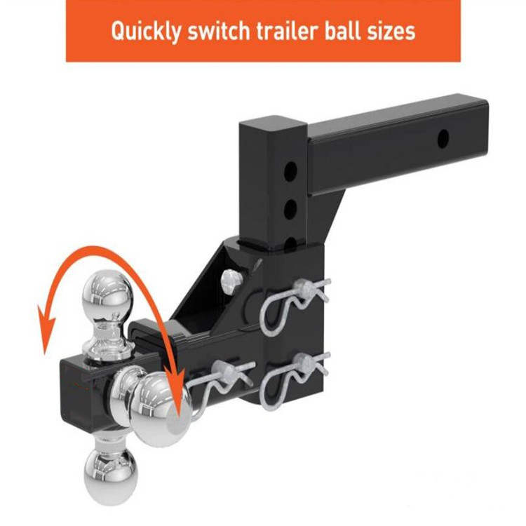 Adjustable Drop Hitches Tow Bar Trailer Tri-Ball Mount